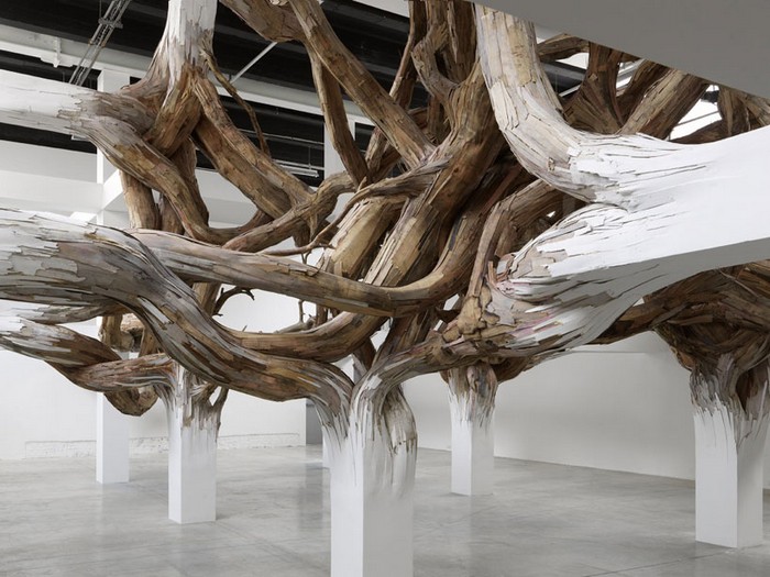 Art wood installations by Henrique Oliveira